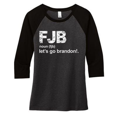 FJB Definition Let's Go Brandon Women's Tri-Blend 3/4-Sleeve Raglan Shirt