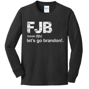 FJB Definition Let's Go Brandon Kids Long Sleeve Shirt