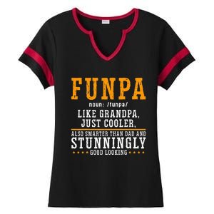 Funpa Definition Like Grandpa Just Cooler Also Smarter Ladies Halftime Notch Neck Tee