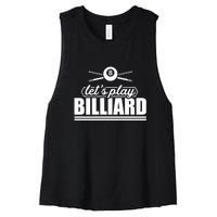 Father's Day Let's Play Billiards Pool Player Gift For Dad Women's Racerback Cropped Tank