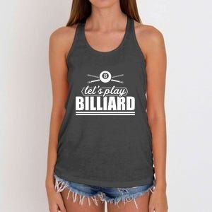 Father's Day Let's Play Billiards Pool Player Gift For Dad Women's Knotted Racerback Tank