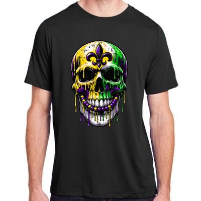 Fleur De Lis Mardi Gras Skulls Outfit Adult ChromaSoft Performance T-Shirt