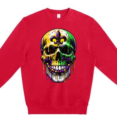 Fleur De Lis Mardi Gras Skulls Outfit Premium Crewneck Sweatshirt