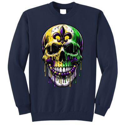 Fleur De Lis Mardi Gras Skulls Outfit Tall Sweatshirt