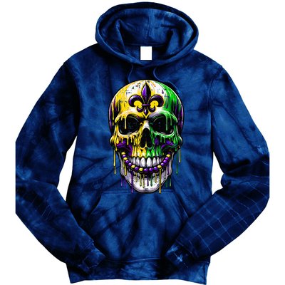 Fleur De Lis Mardi Gras Skulls Outfit Tie Dye Hoodie