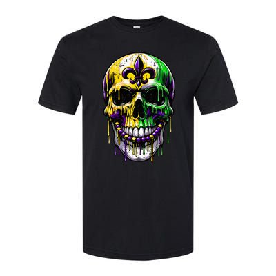 Fleur De Lis Mardi Gras Skulls Outfit Softstyle CVC T-Shirt