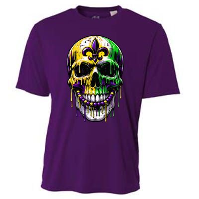 Fleur De Lis Mardi Gras Skulls Outfit Cooling Performance Crew T-Shirt