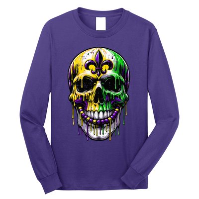 Fleur De Lis Mardi Gras Skulls Outfit Long Sleeve Shirt