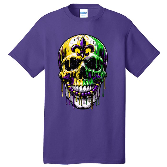 Fleur De Lis Mardi Gras Skulls Outfit Tall T-Shirt