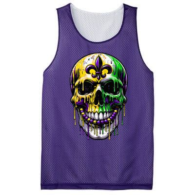 Fleur De Lis Mardi Gras Skulls Outfit Mesh Reversible Basketball Jersey Tank