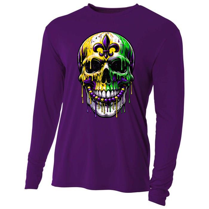 Fleur De Lis Mardi Gras Skulls Outfit Cooling Performance Long Sleeve Crew