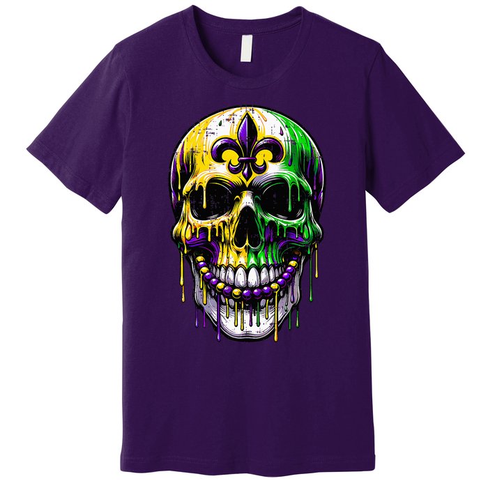 Fleur De Lis Mardi Gras Skulls Outfit Premium T-Shirt