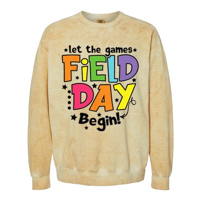 Field Day Let Games Start Begin Teachers Colorblast Crewneck Sweatshirt