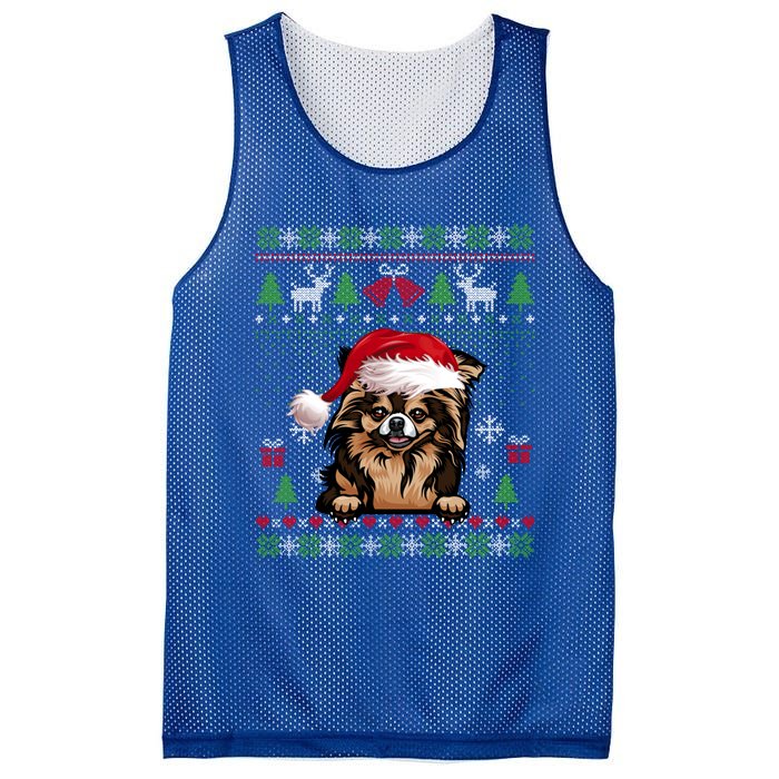 Funny Dog Lovers Chihuahua Santa Hat Ugly Christmas Sweater Gift Mesh Reversible Basketball Jersey Tank