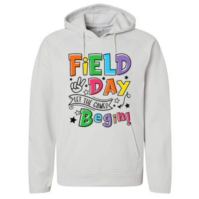 Field Day Let The Games Begin Teachers Gifts Performance Fleece Hoodie