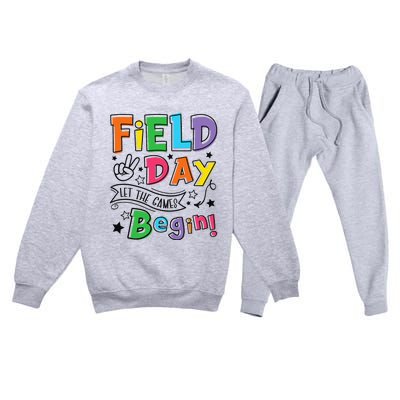 Field Day Let The Games Begin Teachers Gifts Premium Crewneck Sweatsuit Set