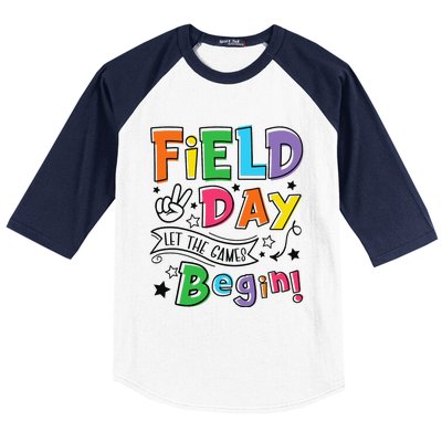 Field Day Let The Games Begin Teachers Gifts Baseball Sleeve Shirt