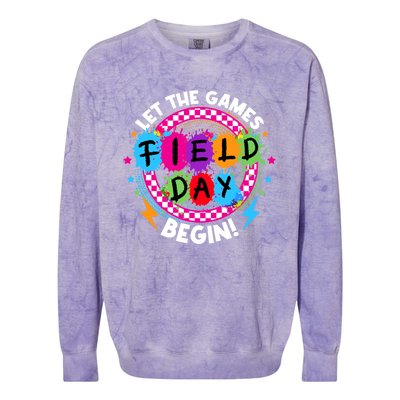 Field Day Let Games Start Begin Teachers Field Day 2024 Cool Gift Colorblast Crewneck Sweatshirt