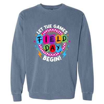 Field Day Let Games Start Begin Teachers Field Day 2024 Cool Gift Garment-Dyed Sweatshirt