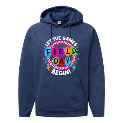 Field Day Let Games Start Begin Teachers Field Day 2024 Cool Gift Performance Fleece Hoodie