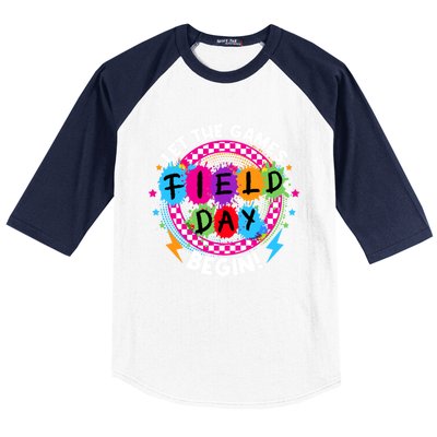 Field Day Let Games Start Begin Teachers Field Day 2024 Cool Gift Baseball Sleeve Shirt