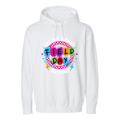 Field Day Let Games Start Begin Teachers Field Day 2024 Cool Gift Garment-Dyed Fleece Hoodie