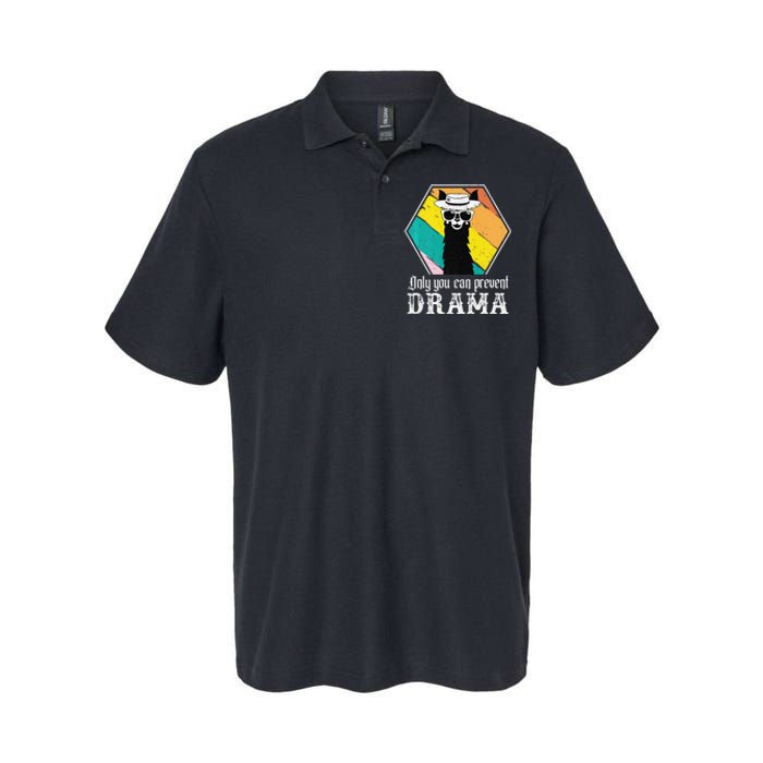 Funny Drama Llama Only You Can Prevent Drama Vintage Llama  Softstyle Adult Sport Polo