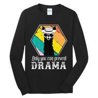 Funny Drama Llama Only You Can Prevent Drama Vintage Llama  Tall Long Sleeve T-Shirt