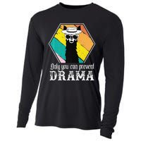 Funny Drama Llama Only You Can Prevent Drama Vintage Llama  Cooling Performance Long Sleeve Crew