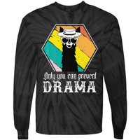 Funny Drama Llama Only You Can Prevent Drama Vintage Llama  Tie-Dye Long Sleeve Shirt