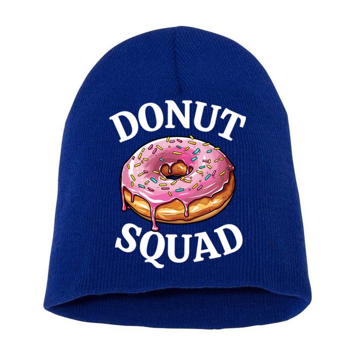 Funny Donut Lover Matching Cute Pink Doughnut Sprinkle Party Meaningful Gift Short Acrylic Beanie