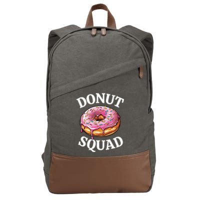 Funny Donut Lover Matching Cute Pink Doughnut Sprinkle Party Meaningful Gift Cotton Canvas Backpack