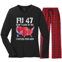 Fu47 DonT Look At Me I Voted For Her Women's Long Sleeve Flannel Pajama Set 