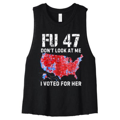 Fu47 DonT Look At Me I Voted For Her Women's Racerback Cropped Tank