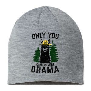 Funny Drama Llama Only You Can Prevent Drama Sarcastic Lover Sustainable Beanie