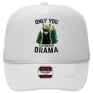 Funny Drama Llama Only You Can Prevent Drama Sarcastic Lover High Crown Mesh Back Trucker Hat