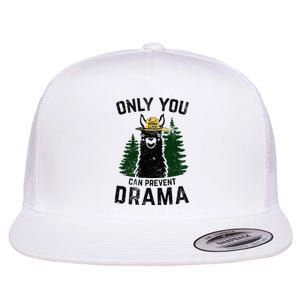 Funny Drama Llama Only You Can Prevent Drama Sarcastic Lover Flat Bill Trucker Hat