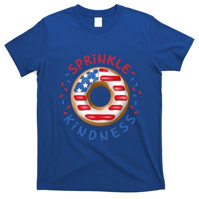 Funny Doughnut Lover American Flag Donut Sprinkle Kindness Gift T-Shirt