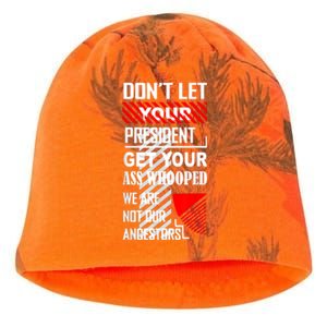 Funny Dont Let Your President Get Your Ass Whooped Gift Kati - Camo Knit Beanie