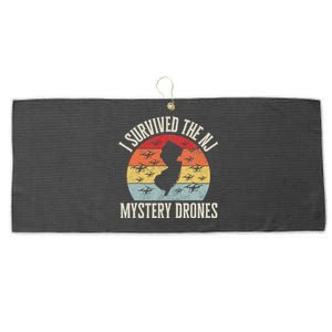 Funny Drone Lover I Survived The New Jersey Mystery Drones Large Microfiber Waffle Golf Towel