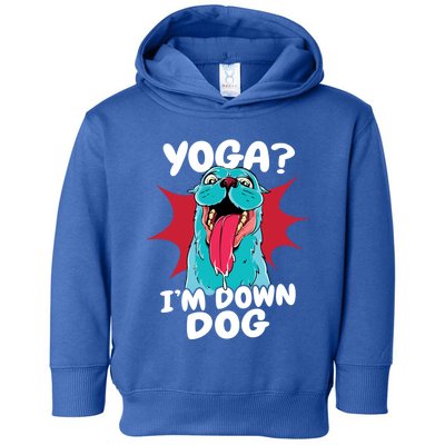 Funny Dog Lovers Yoga Funny Gift Yoga Im Down Dog Gift Toddler Hoodie