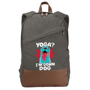 Funny Dog Lovers Yoga Funny Gift Yoga Im Down Dog Gift Cotton Canvas Backpack