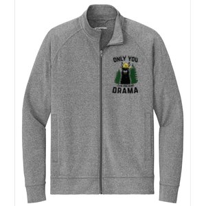 Funny Drama Llama Only You Can Prevent Drama Sarcastic Lover Stretch Full-Zip Cadet Jacket