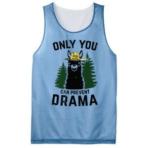 Funny Drama Llama Only You Can Prevent Drama Sarcastic Lover Mesh Reversible Basketball Jersey Tank