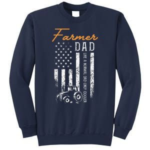 Farmer Dad Like A Normal Dad Only Cooler USA Flag Farming Sweatshirt