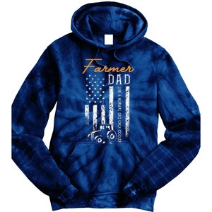 Farmer Dad Like A Normal Dad Only Cooler USA Flag Farming Tie Dye Hoodie