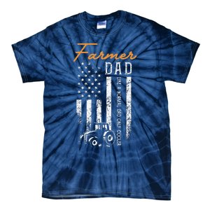 Farmer Dad Like A Normal Dad Only Cooler USA Flag Farming Tie-Dye T-Shirt