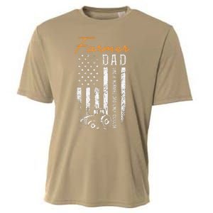 Farmer Dad Like A Normal Dad Only Cooler USA Flag Farming Cooling Performance Crew T-Shirt