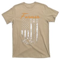 Farmer Dad Like A Normal Dad Only Cooler USA Flag Farming T-Shirt