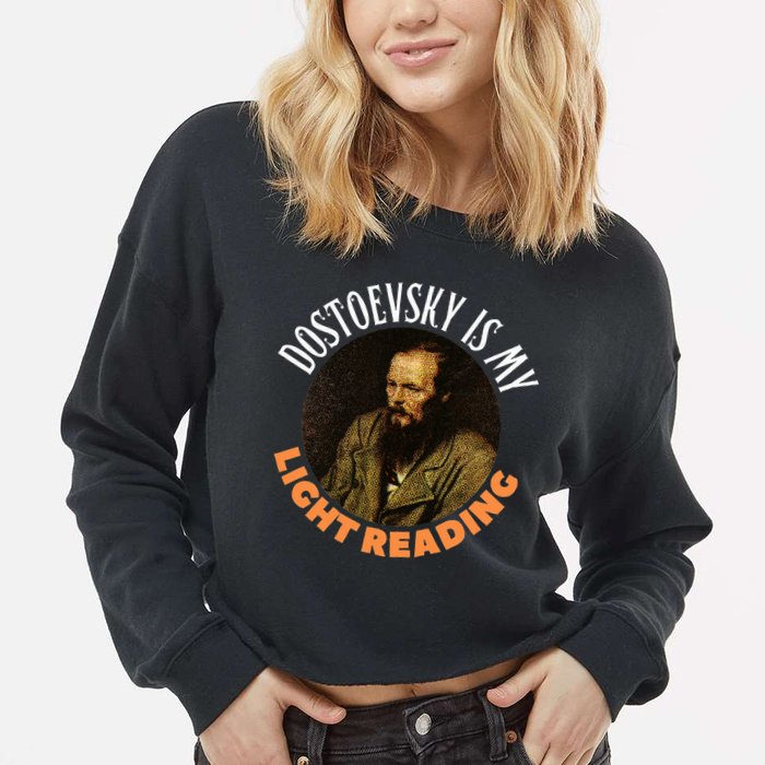 Fyodor Dostoevsky Literature Karamazov Light Reading Cropped Pullover Crew